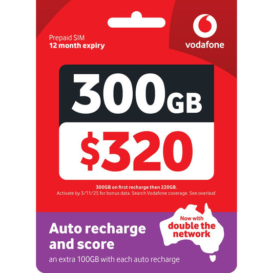 Vodafone $320 SIM Card - Premium Mobile Plan | Everest Communications